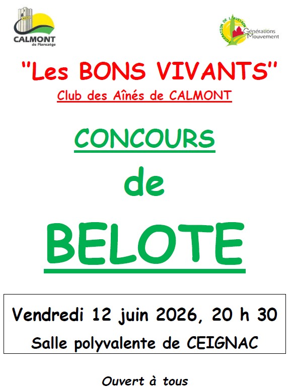 Belote 12 juin - Ceignac